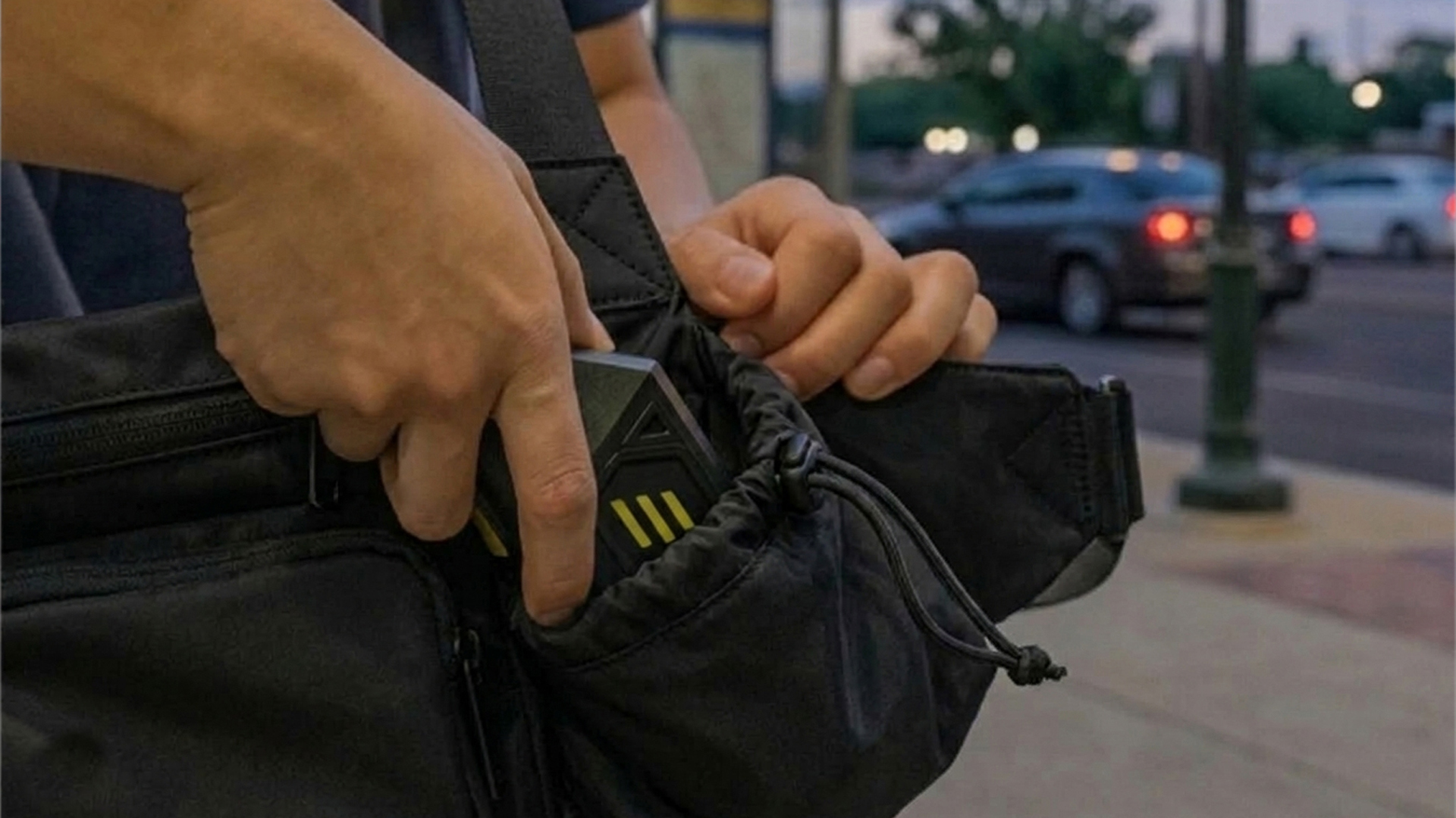 Ares S1 in waist bag